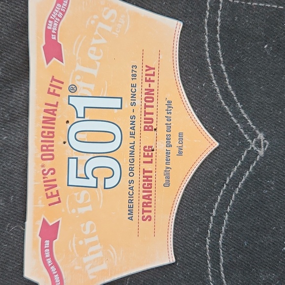 Levi's Men's Black 501 Straight Jeans, Button Fly, 31x32, NWT - Picture 3 of 6